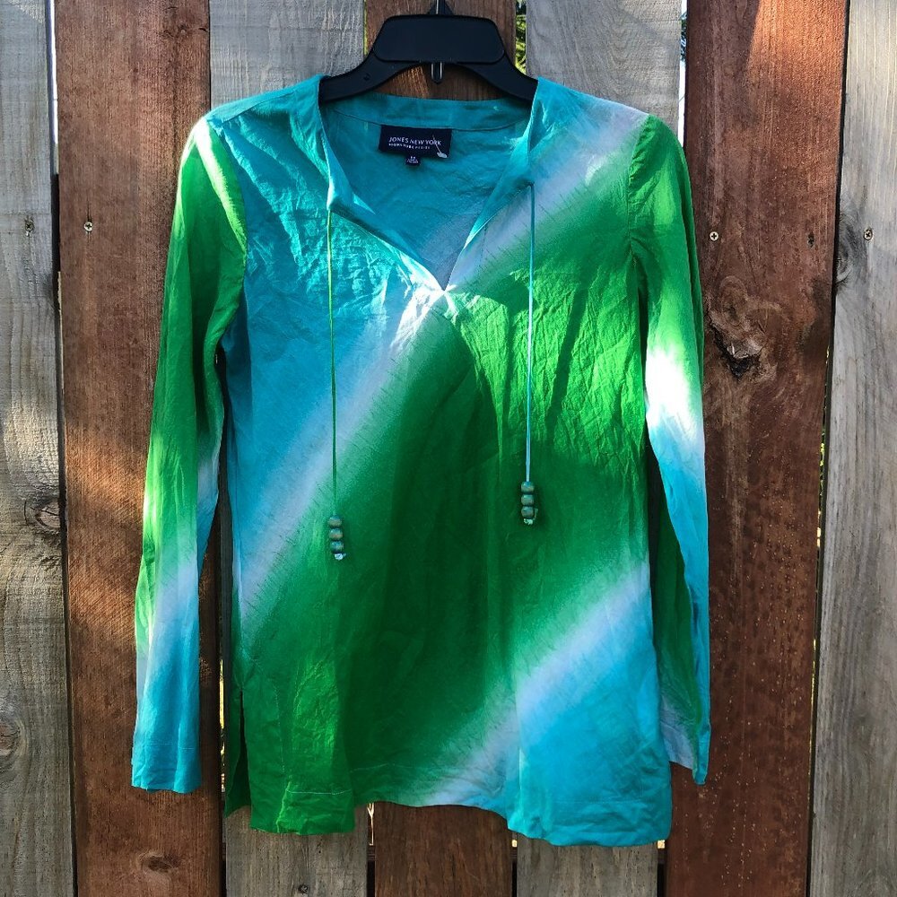Jones New York Signature cotton tunic top coastal boho